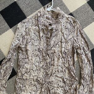 Reformation snakeskin blouse
